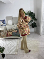 Куртка-бомбер (цвет бежево-винный)