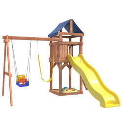 Детская площадка Сlassic с качелями 3 в 1 и гибкими подвесными IgroWoods для улицы и дачи