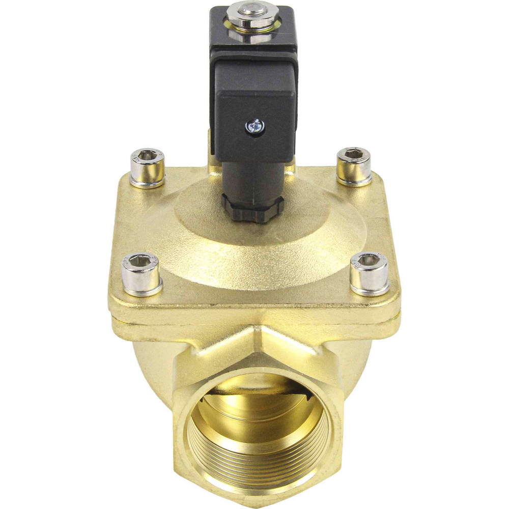 Two way normally closed indirect acting electric solenoid valve Elephant VS2W-400V-PU-NC G VITON 110/220V, body material - brass, seal - Viton