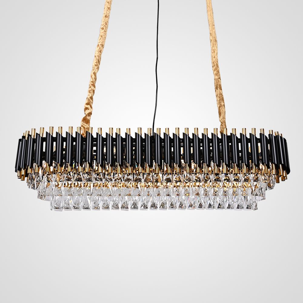 Подвесная Люстра Empire Black Rectangular Chandelier Crystal By Imperiumloft