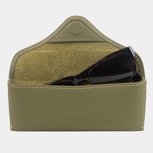 Футляр для очков Vision из кожи теленка, зеленого цвета