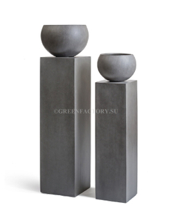 Кашпо TREEZ Effectory - Beton - Полусфера - Темно-серый бетон