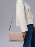 Кожаная сумка клатч Deboro 30181 розово-бежевый/суприм