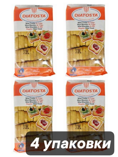 Мини-тосты пшеничные Diatosta Regular Mini 120 г x 4 шт
