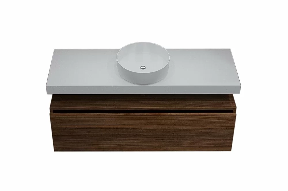 Тумба с раковиной и столешницей Armadi Art Flat 100 темный дуб