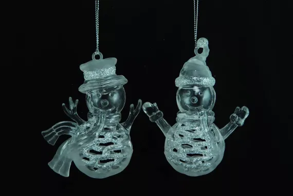 Украшение&quot;Снеговик&quot; цвет серебро,2 вида,цена за 1 шт .10,8 см. (150732)