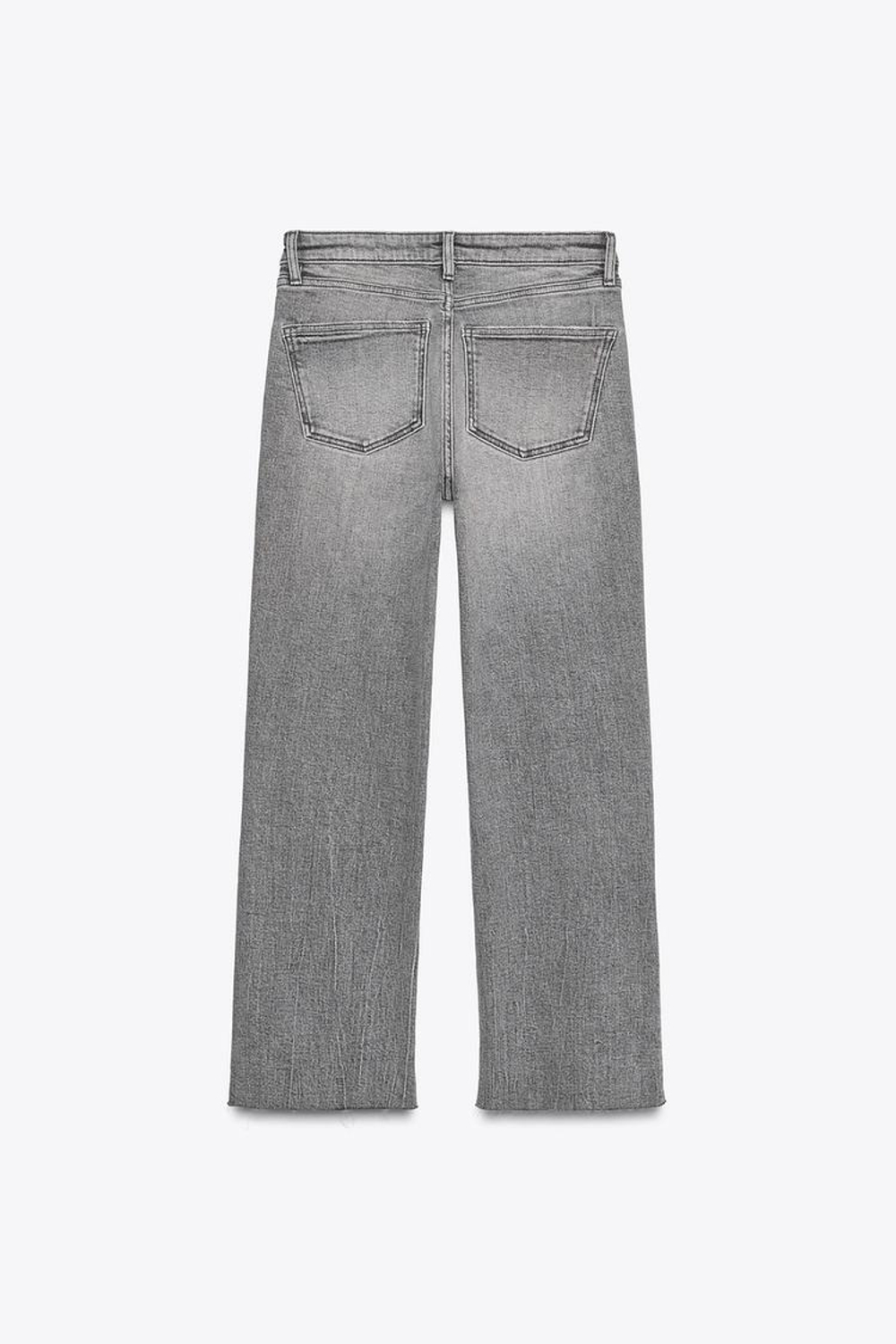 ZARA ДЖИНСЫ TRF CROPPED FLARE С ВЫСОКОЙ ПОСАДКОЙ, СВЕТЛО-СЕРЫЙ