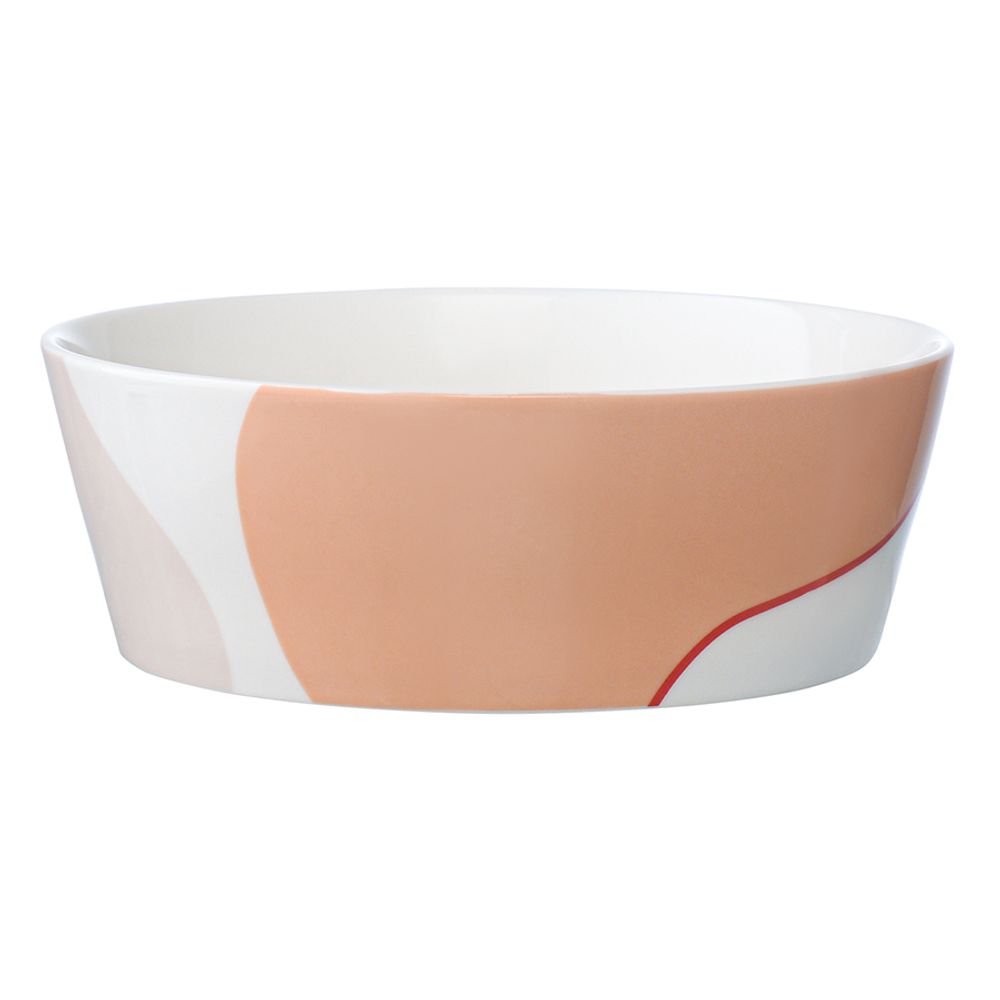 Набор из двух салатников бежевого цвета с авторским принтом из коллекции Freak Fruit, 16см