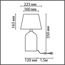 8217/1T CLASSI LN26 508 бежевый, керамика/текстиль Настольная лампа Е27 1*60W 220V FANNA