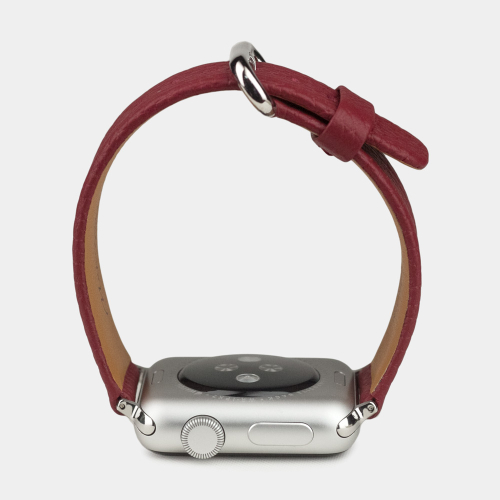 Ремешок для Apple Watch 40/41/42 mm из кожи теленка, вишневого цвета
