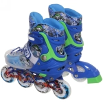 Коньки роликовые раздвижные Happy Star 8812AT в наборе: шлем, защита, размер S (29-33), синий