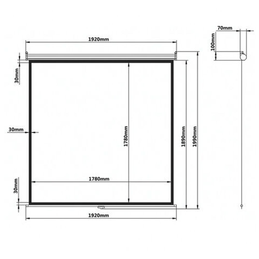 Экран проекционный настенный (180х180 см), матовый, 1:1, BRAUBERG "WALL", 236726