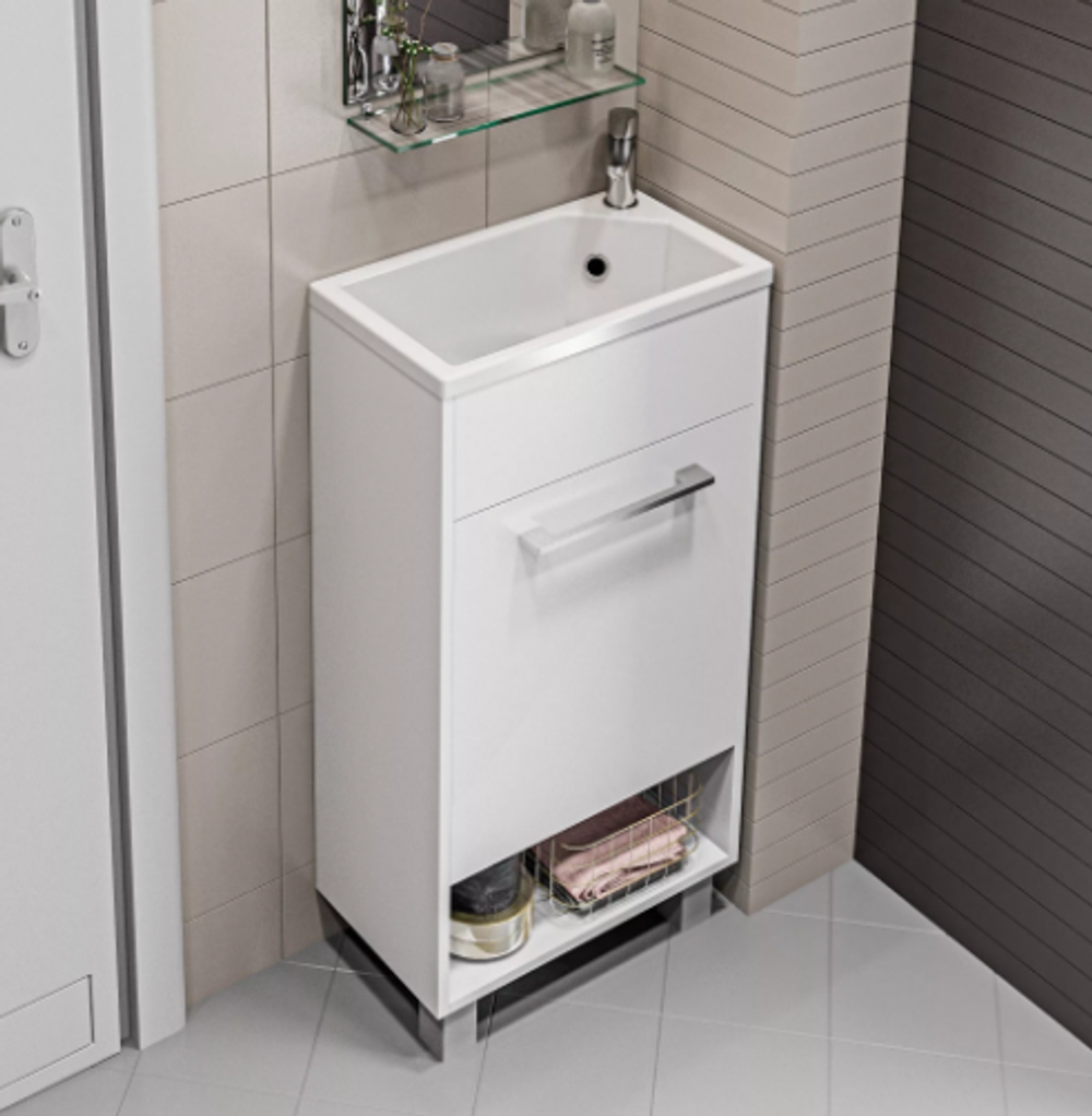 Тумба с раковиной Lira 40Н 1д. Белый глянец L