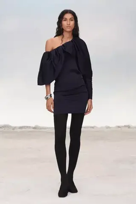 ZARA АСИММЕТРИЧНОЕ КОРОТКОЕ ПЛАТЬЕ - LIMITED EDITION, ТЕМНО-СИНИЙ