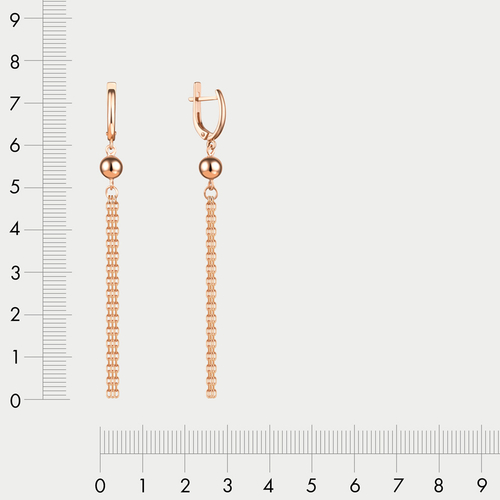 Серьги для женщин из розового золота 585 пробы без вставки (арт. 72160)