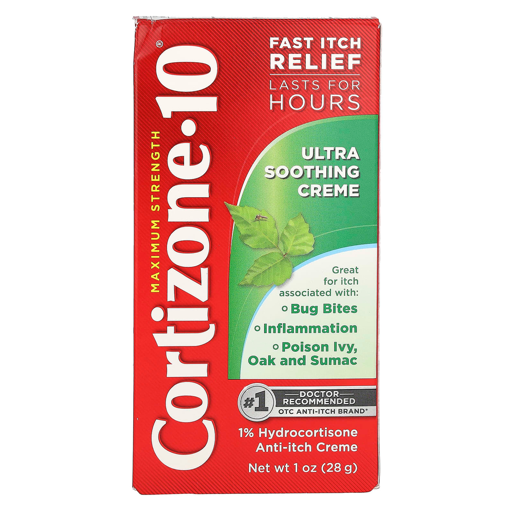 Cortizone 10, Maximum Strength, ультрауспокаивающий крем, 28 г (1 унция)