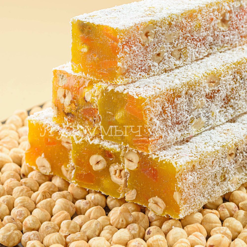Лукум со вкусом манго с фундуком (700 руб. за кг) 3.5кг
