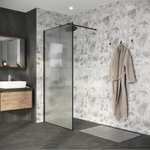 Душевая перегородка Niagara Nova NG-781-90BLACK (90х200) черный матовый,стекло эффект битого стекла,1 место