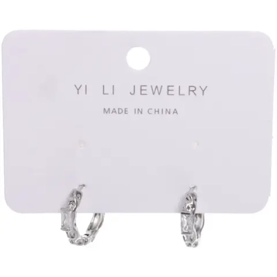 Серьги из гиппоалергенного металла со стразами «ПАЛУМНА», кольца, цвет золото и серебро, 2,5-dсм