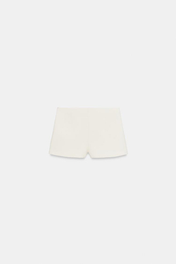ZARA ЮБКА-ШОРТЫ В КЛЕТКУ ВИШИ С РАЗРЕЗОМ, ЭКРЮ