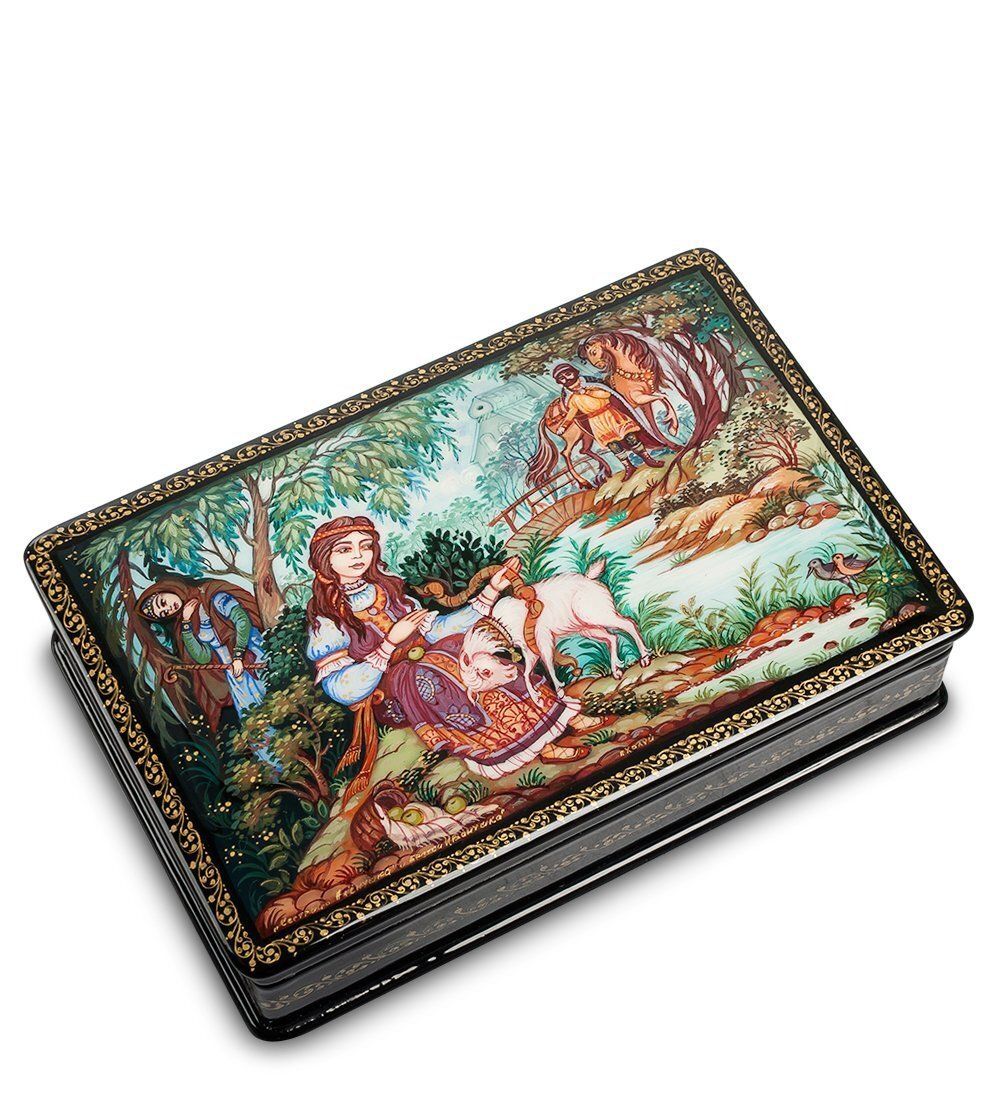 Народные промыслы ШК-45/26 Шкатулка «Сестрица Аленушка и братец Иванушка» исп. Орлова