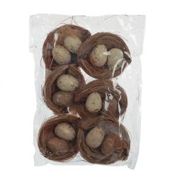 GAEM Набор из 6-ти изделий декоративных "Гнездо пасхальное", L18 W12 H2 см