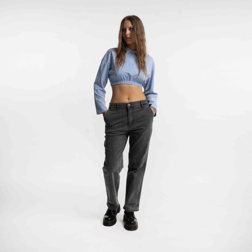 Купить Поло Dissident Crop OG Logo in Garment Dyed Sky Blue Поло Dissident Crop OG Logo in Garment Dyed Sky Blue