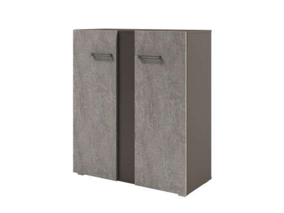 Стеллаж средний широкий с планкой 950х414х1096 D-76 Бетон Чефалу светлый/Трюфель