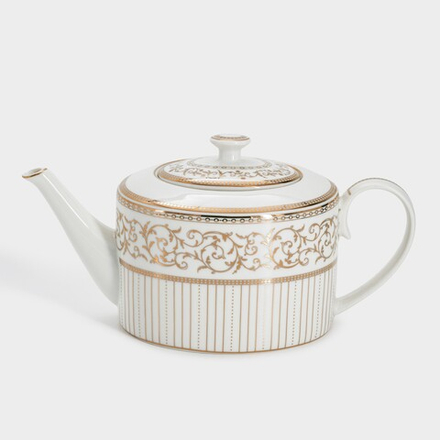 Чайник заварочный 1.2 л с золотистым орнаментом фарфор