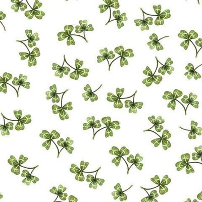 Листочки клевера на белом