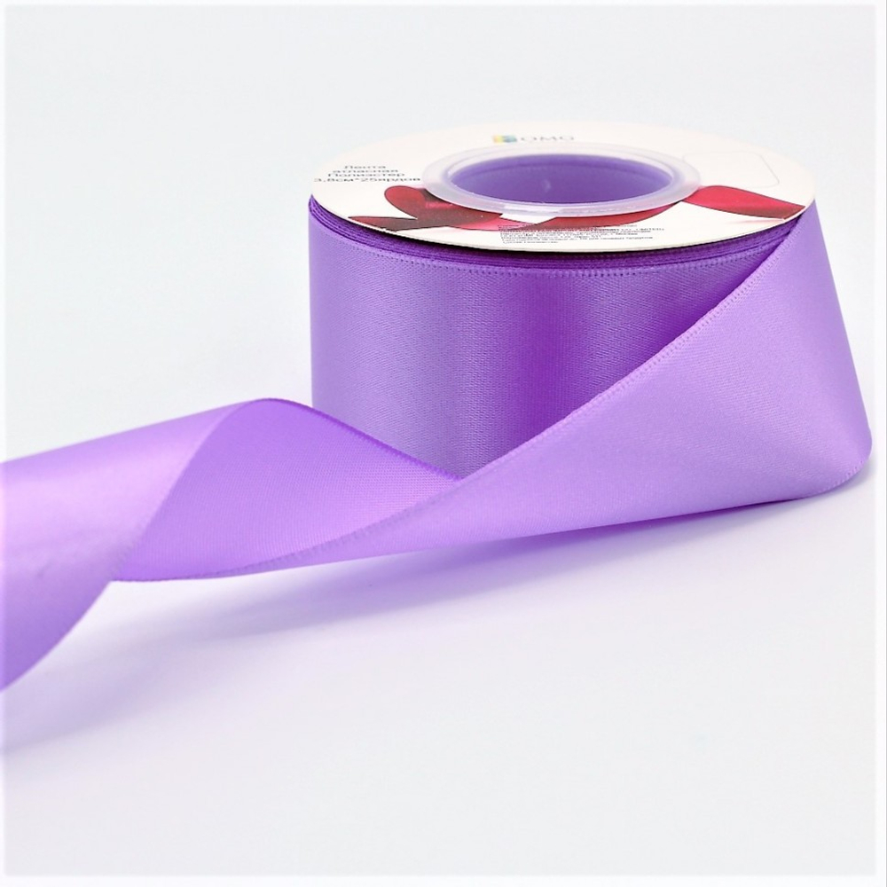 Лента Атласная 3,8см х 28м Полиэстер класс А (Сиреневый)