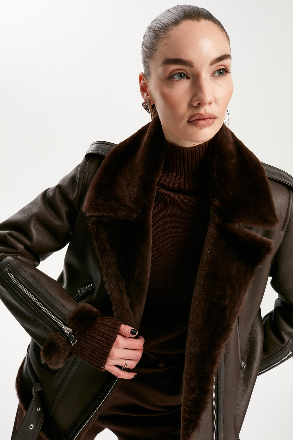 Дубленка шоколадная