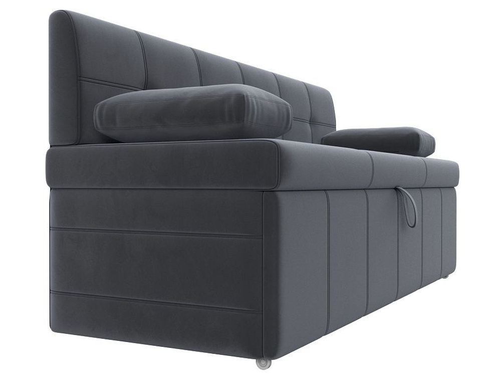 Диван кухонный прямой Лео, Серый, Велюр, 120423