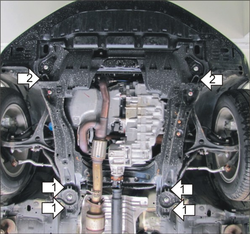 Усиленная защита Motodor картера двигателя, кпп. 3 мм, сталь. для Honda Crosstour 2008-2012 арт.10803