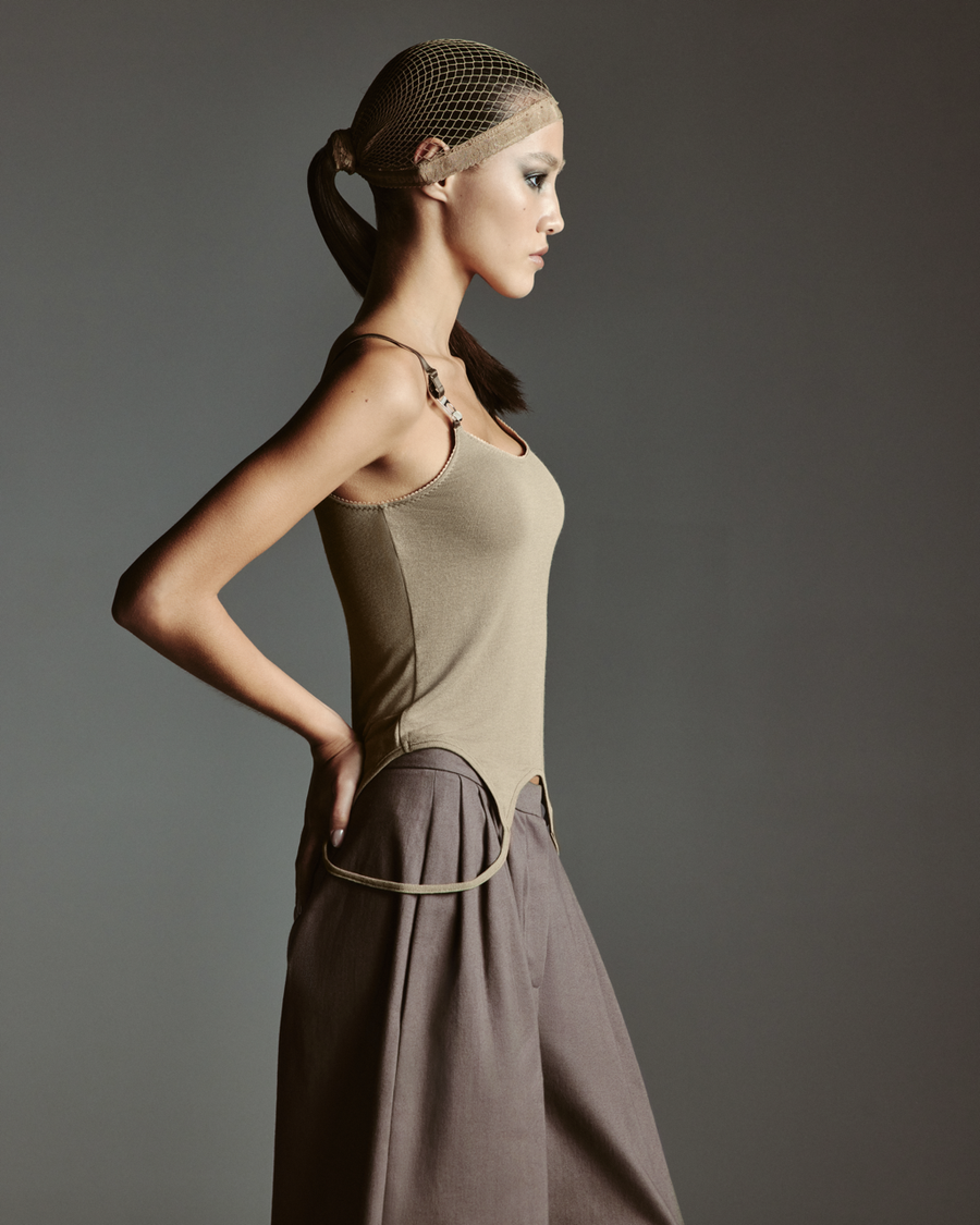 Топ вторая кожа М, Серо-Бежевый