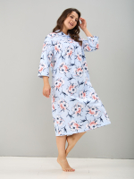 Ночная сорочка С-013/голубой-букетроза