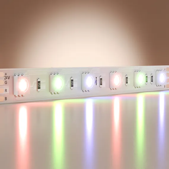 Светодиодная лента Базовая 24В 5050 14,4Вт/м Цветная (RGB) 5м IP 20 201197 Led Strip 201197