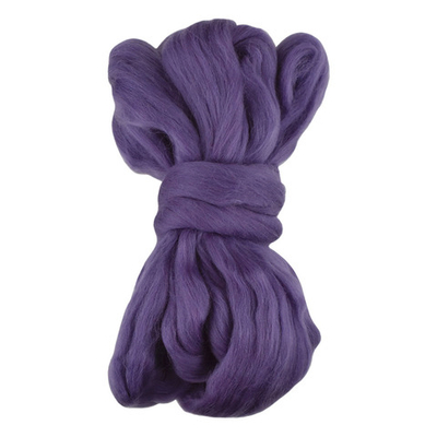 Шерсть для валяния "ТРО", полутонкая шерсть, 100г, баклажан