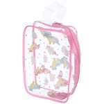 Косметичка прозрачная «MALINKA SHOP», единорожки, цвет окантовки розовый, 20*12*6см
