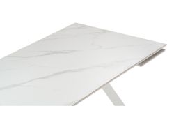 Стол Габбро 140(200)х80х76 белый мрамор / белый