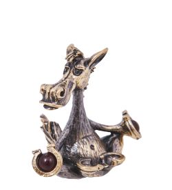 Народные промыслы AM-4187 Фигурка «Лошадь-Дзен» (латунь, янтарь)