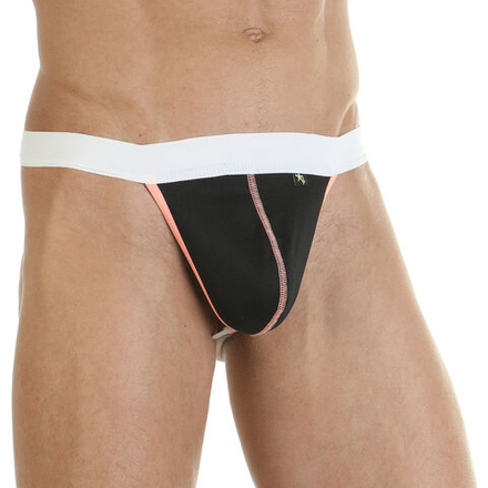 Мужские трусы стринги черные Van Baam VB0404