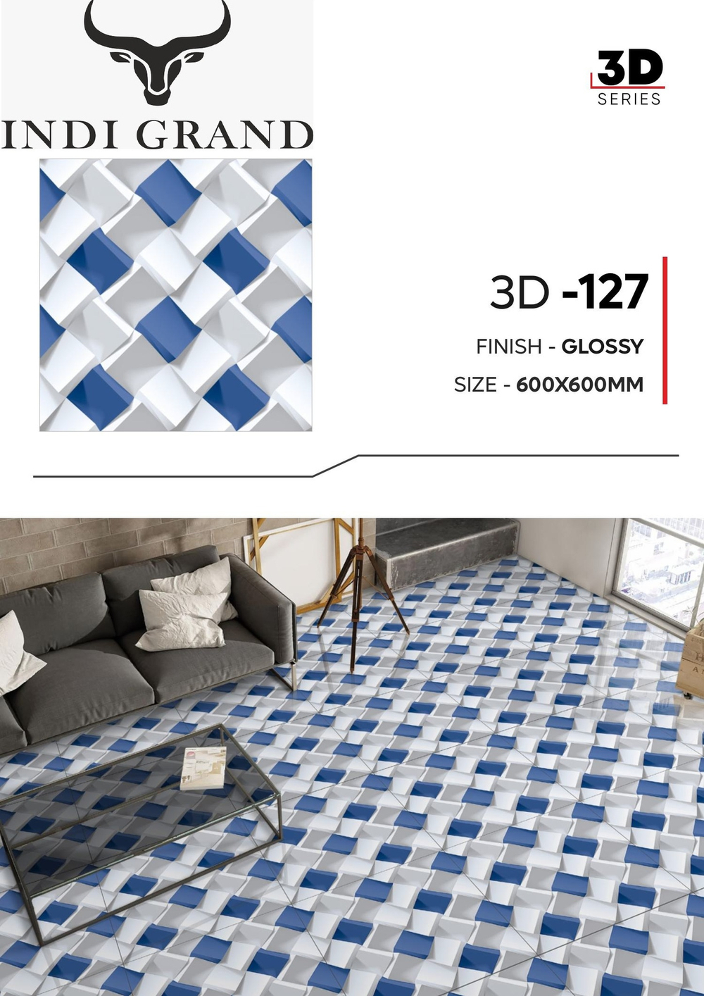 Керамогранит 3D 60х60 glossy-127