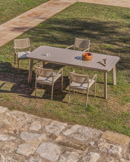 Уличный стул Argasi из алюминия бежевого цвета и веревки