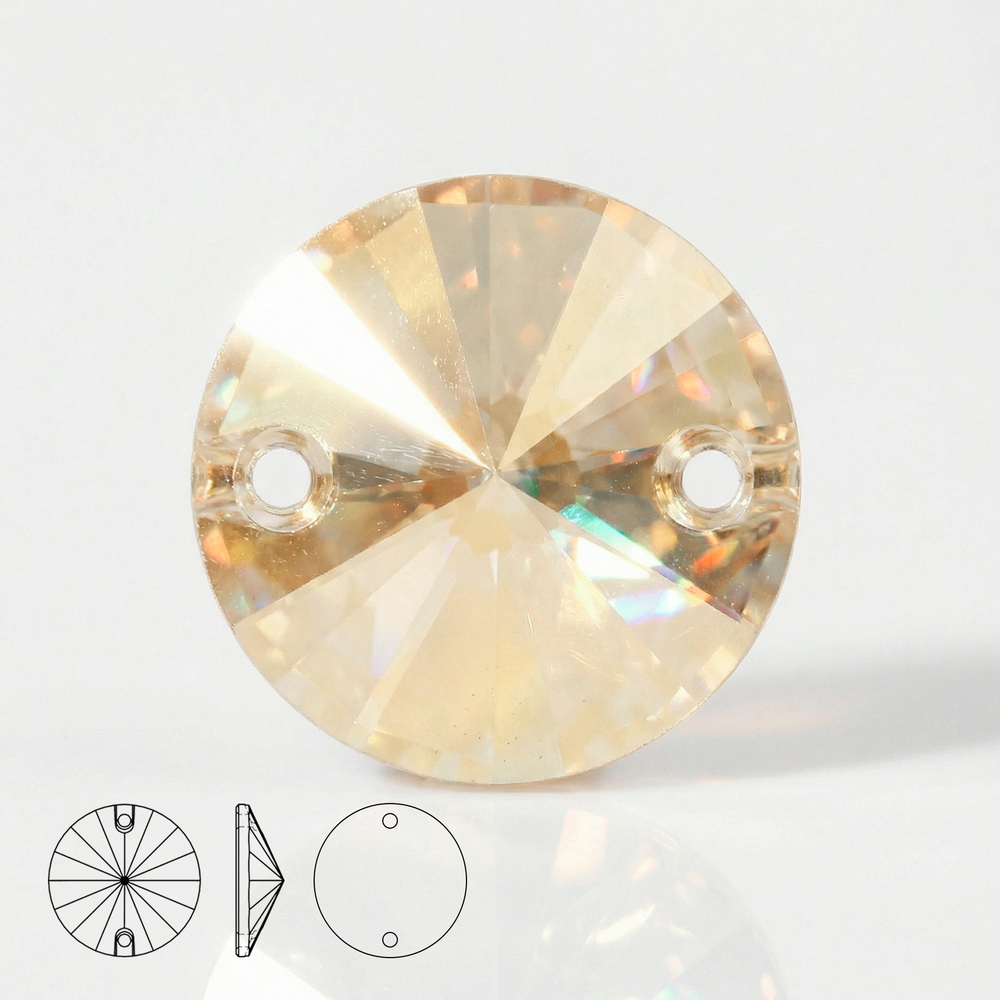 Пришивные стеклянные стразы (Light Yellow / Светло-жёлтый) Rivoli