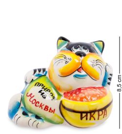 ГЛ- 344 Фигурка «Кот-Икра» цв.(Гжельский фарфор)
