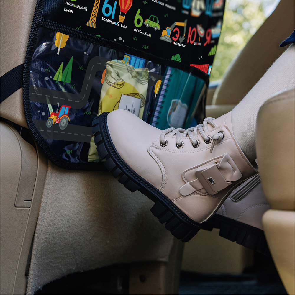 Накидка на сидение автомобиля. Алфавит с транспортом