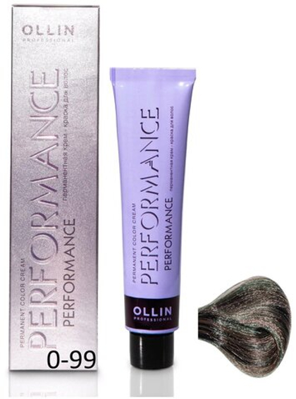OLLIN PERFORMANCE 0/99 зеленый 60мл Перманентная крем-краска для волос