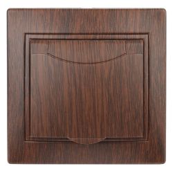 Розетка Intro Plano 1-203-10 2P+E Schuko с крышкой 16А-250В IP20 СУ венге