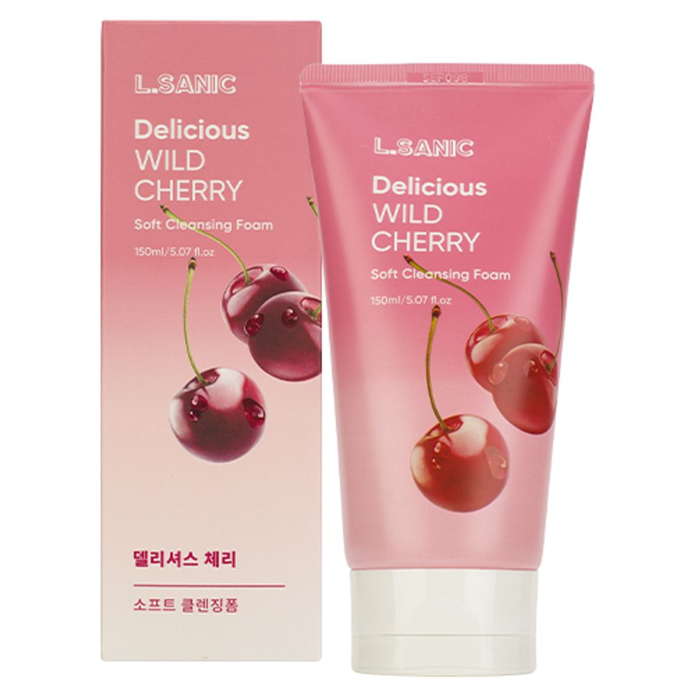 L.Sanic Delicious Wild Cherry Soft Cleansing Foam очищающая пенка для умывания с экстрактом дикой вишни для всех типов кожи